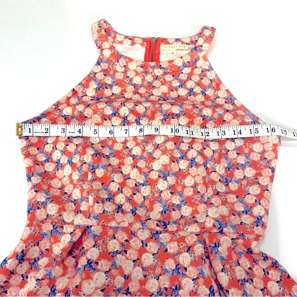 Floral Sleeveless Dress. Pink and Blue - Picture 15 of 17